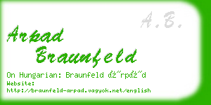 arpad braunfeld business card